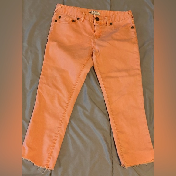 Free People Millennium Peach Pink Skinny Denim Jeans Women's Size 27 - Picture 2 of 9